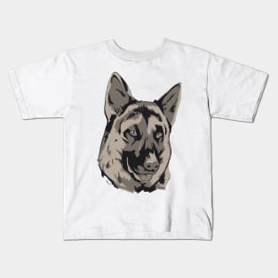 A German Shepherd head  Drawing. Kids T-Shirt